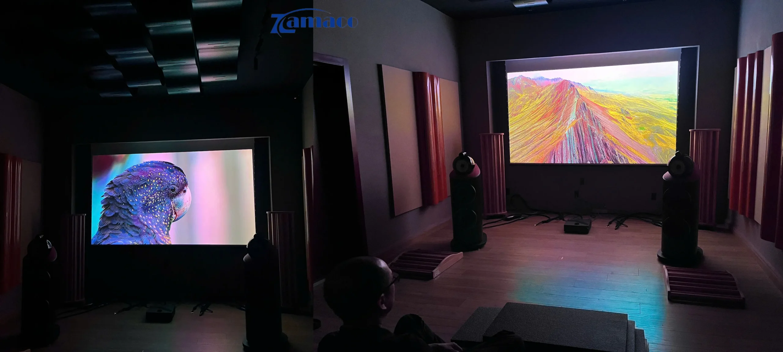 Hình ảnh trình chiếu thực tế từ máy chiếu ViewSonic LX700 4K-RGB tại showroom Đông Thành Hòa Phúc cho chất lượng hình ảnh sắc nét, độ sáng cao