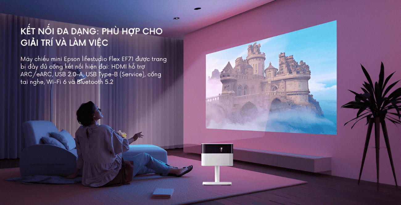 Máy chiếu Epson Lifestudio Flex EF-71 – Thiết kế xoay linh hoạt 180°