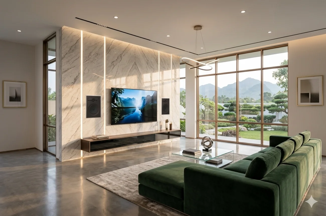 Thiết kế âm tường tối giản hiện đại