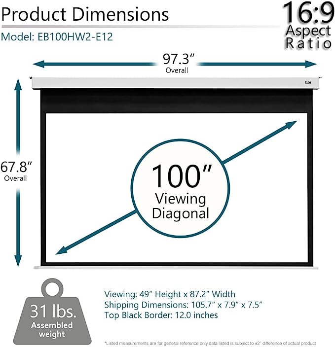 Màn chiếu âm trần Elite Screens EB100HW2-E12 100 inch