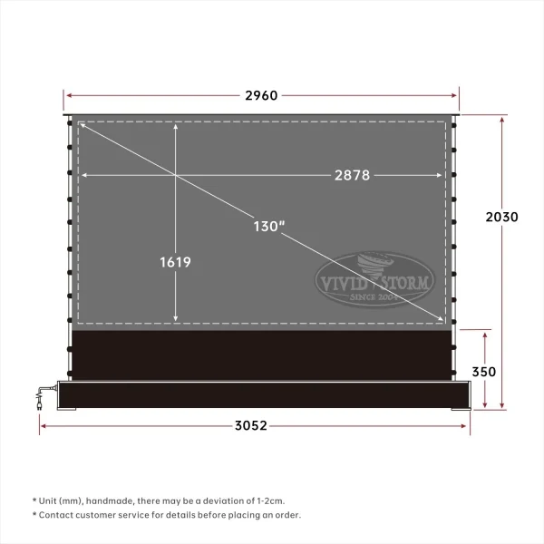 Màn chiếu quang học ALR UST để sàn VIVIDSTORM VSDSTUST130H 130 Inch (16:9)