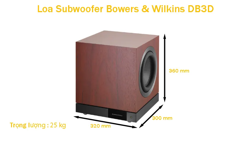 Kích thước và hình dáng của Loa Subwoofer Bowers & Wilkins DB3D