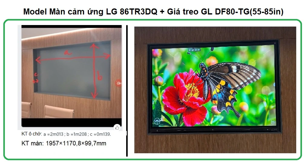 Thông số để chừa ô lắp đặt màn hình