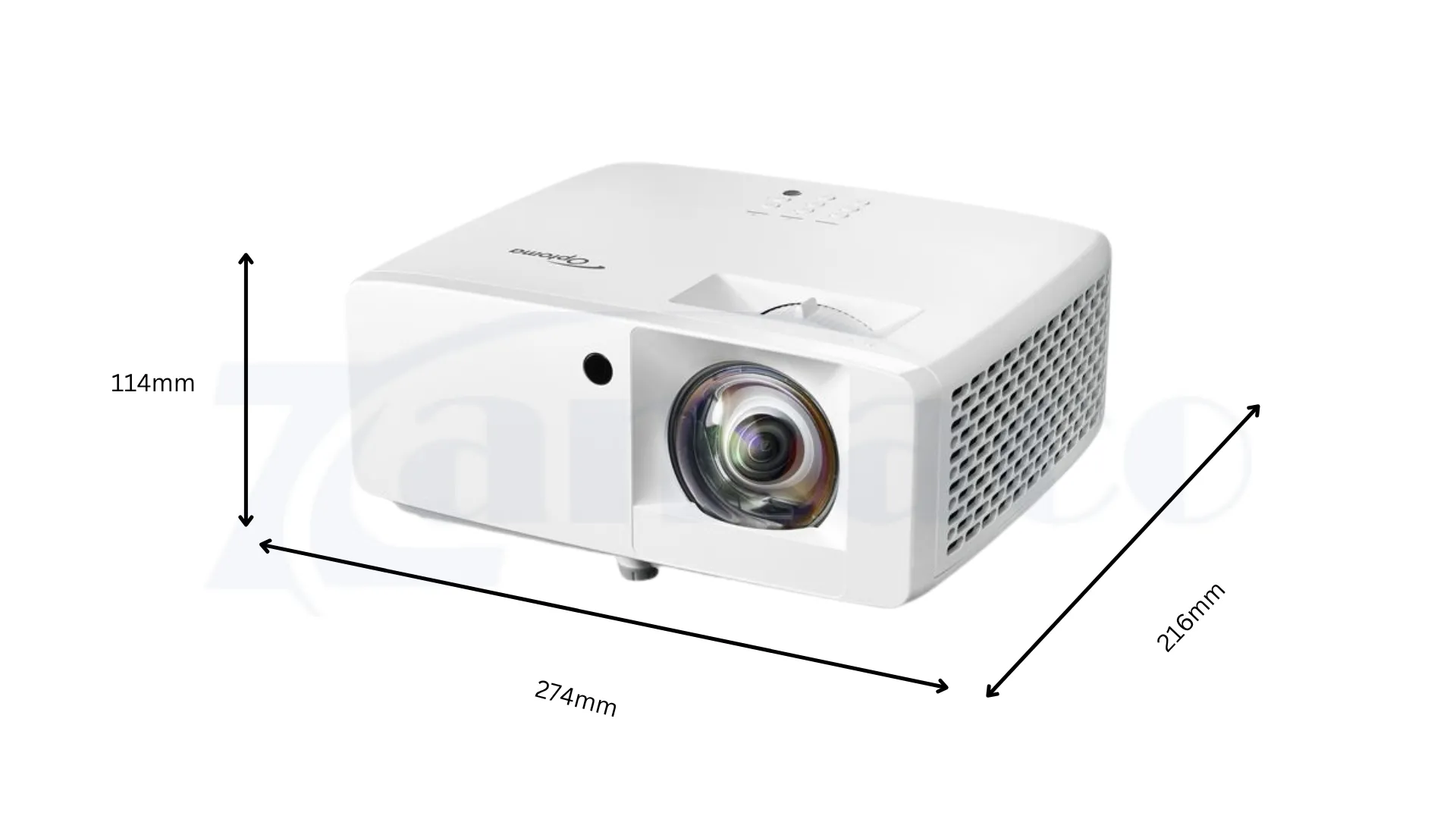 Kích thước máy chiếu Laser Optoma AZW360ST