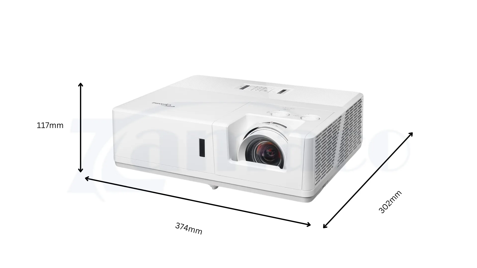 Kích thước máy chiếu Laser Optoma AZU617T