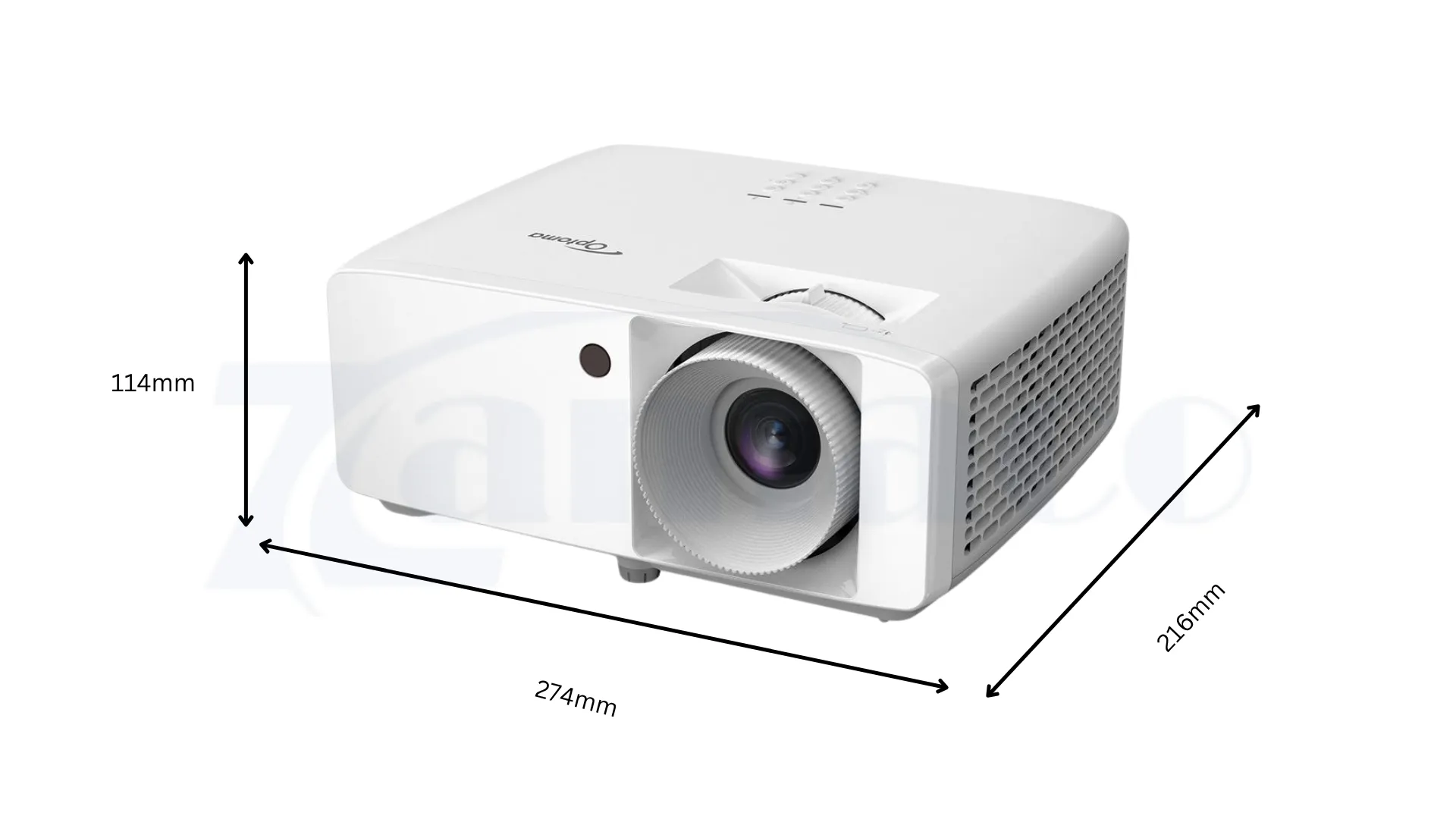 Kích thước máy chiếu Laser Optoma ZX350e