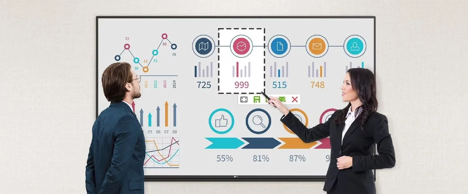 LG CreateBoard LG 75TR3PJ-B cho giáo dục và doanh nghiệp