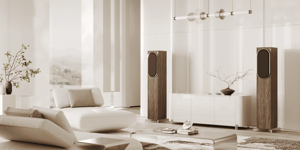 Loa cao cấp loewe grand inicio fractal walnut hiện đại