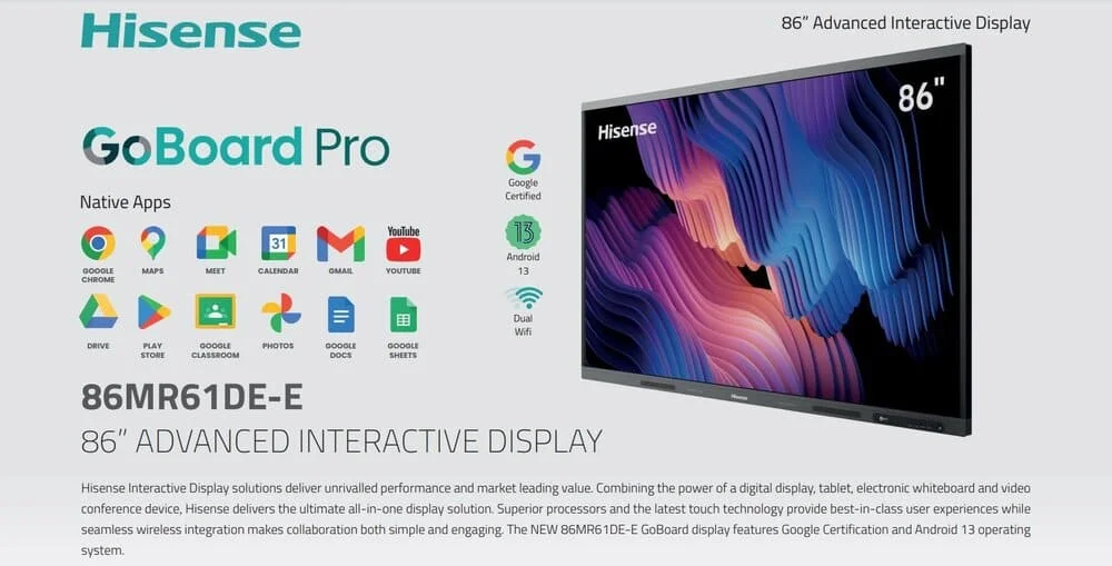 Màn hình tương tác Hisense GoBoard Advanced 86″ – 4K UHD