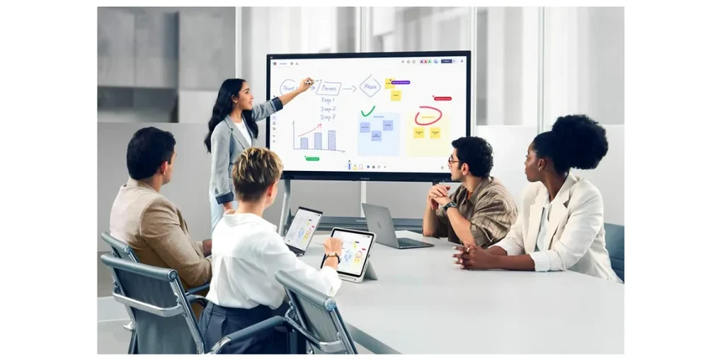 Hỗ trợ chia sẻ màn hình từ laptop, smartphone, tablet qua mạng không dây