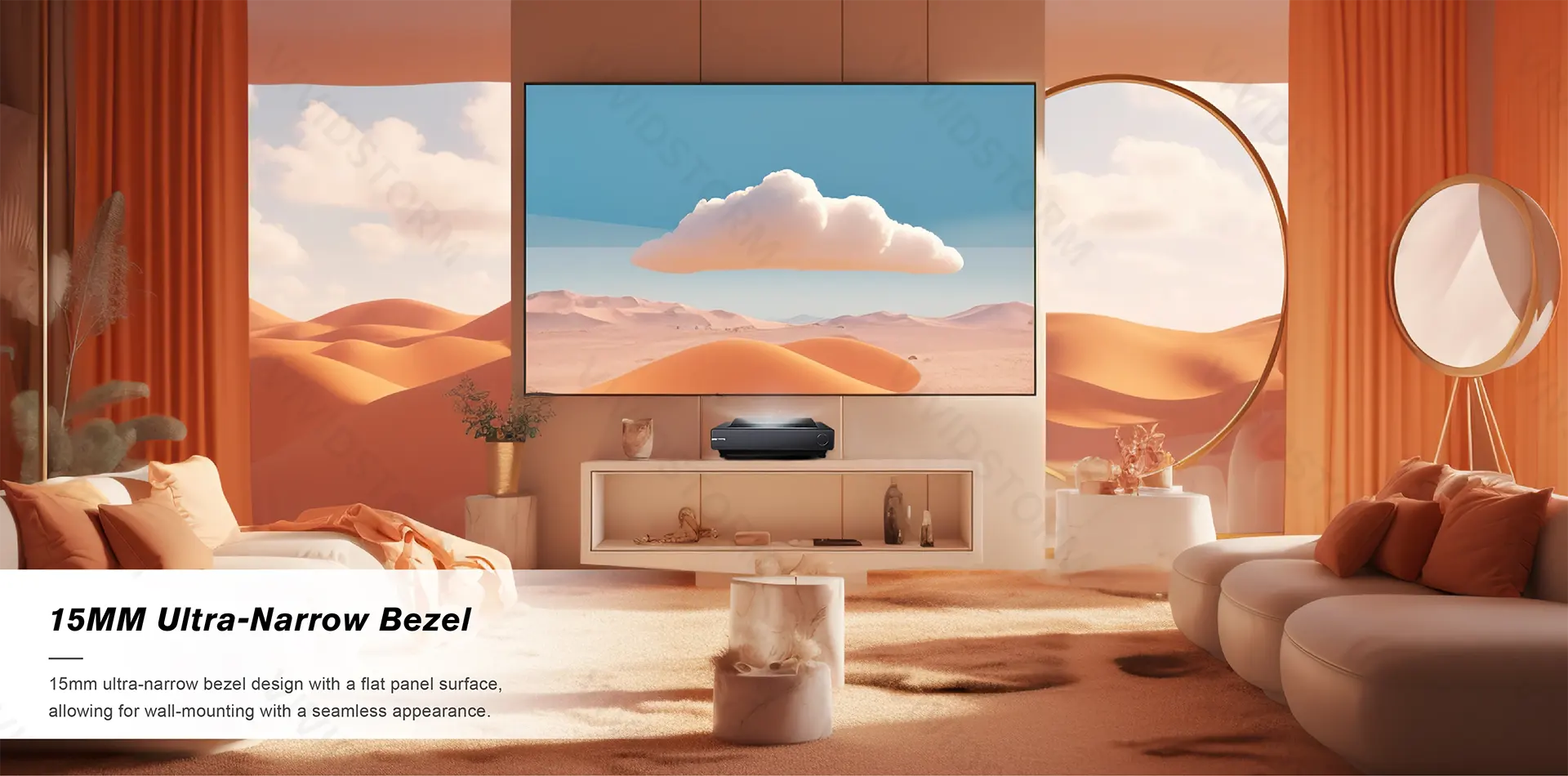 Màn chiếu VividStorm Lite Hyper viền siêu mỏng 15mm khung cố định