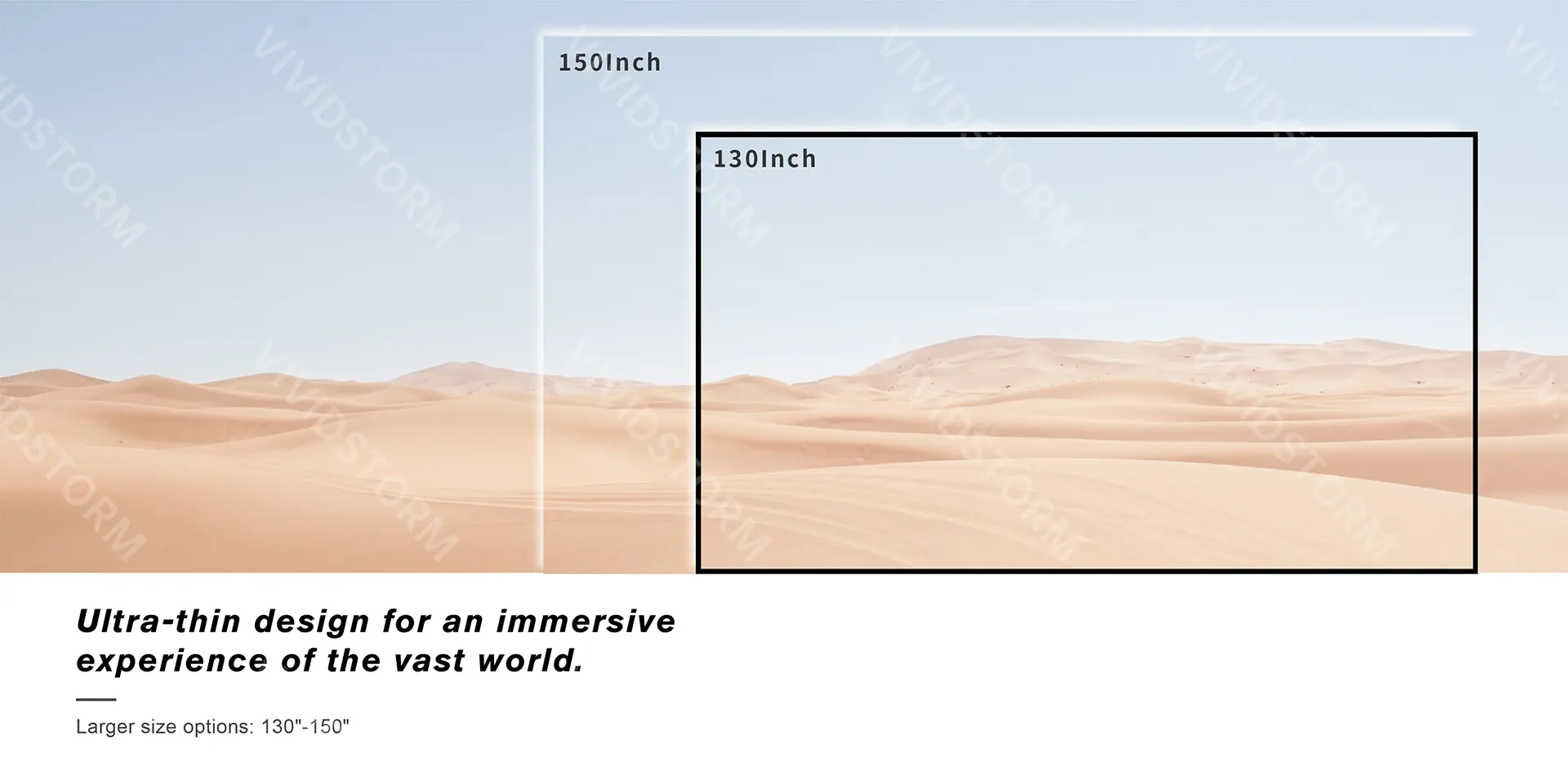 Màn chiếu VividStorm Lite Hyper kích thước lớn 130 inch đến 150 inch