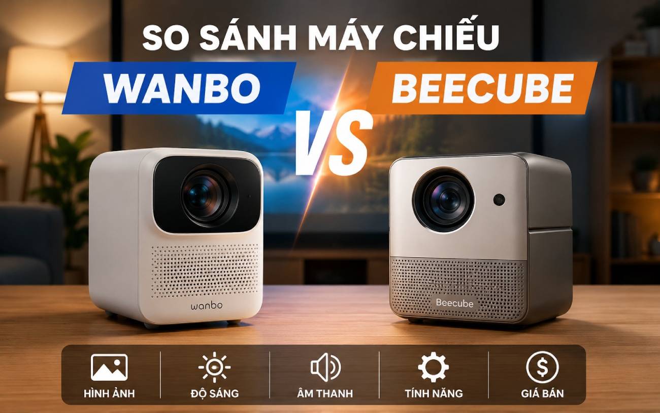 So sánh máy chiếu Wanbo hay Beecube
