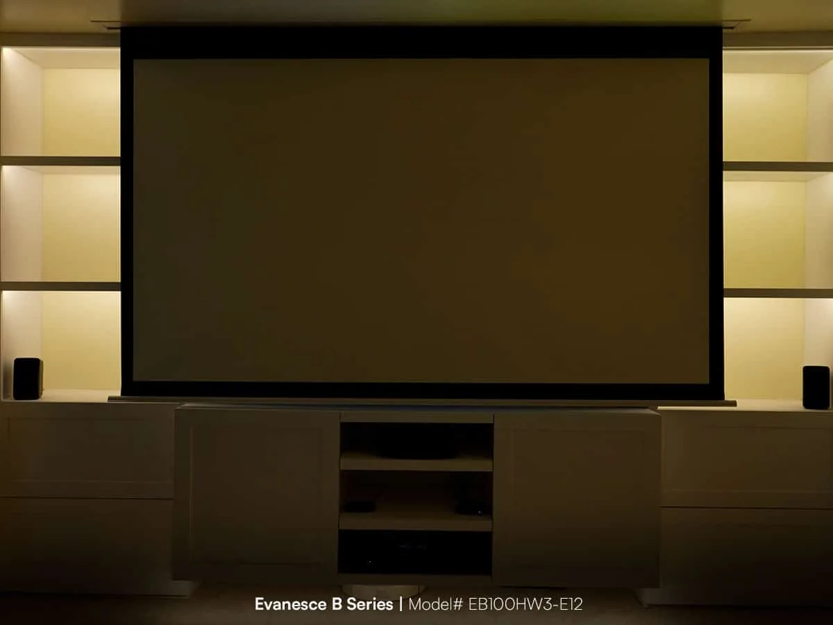 Màn chiếu Elite Screens Evanesce B – lắp đặt trong không gian gia đình
