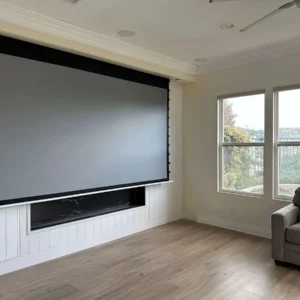 Màn chiếu Elite Screens Evanesce Tab-Tension B CineGrey 5D – lắp đặt trong phòng khách