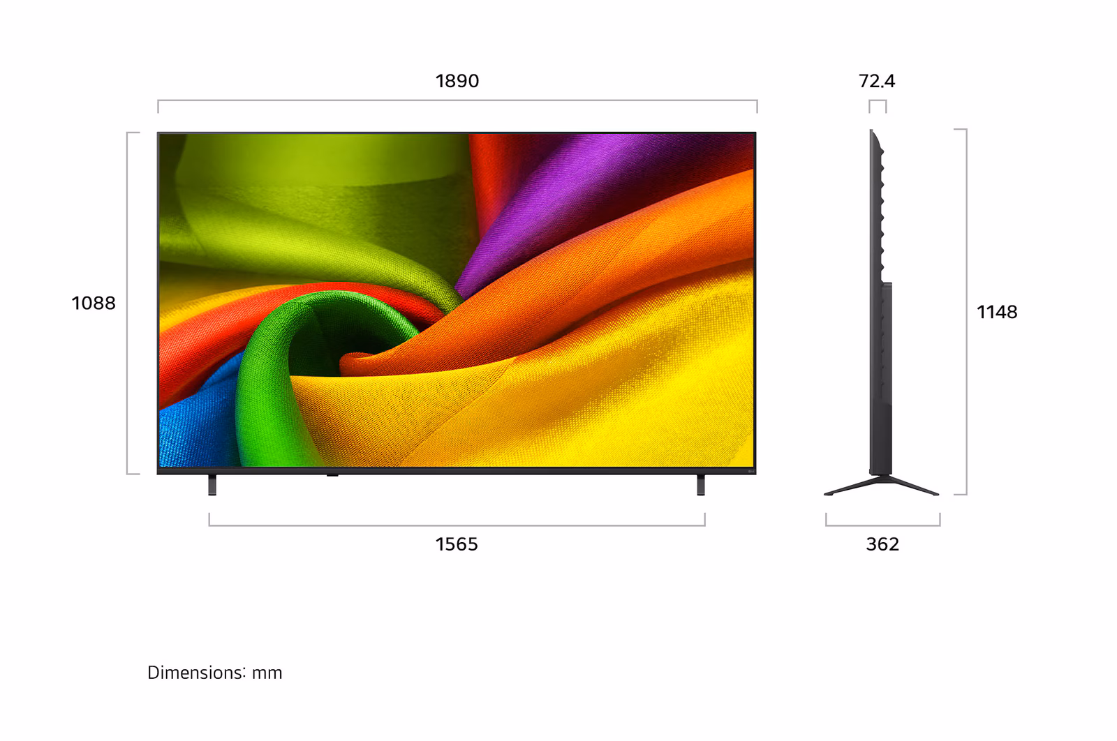 Tivi LG NANO 4K AI NU85 85 inch 85NU855BPSA 4K